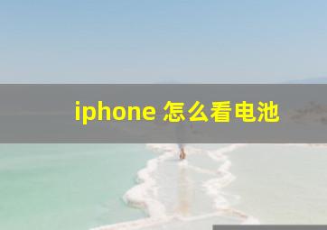 iphone 怎么看电池